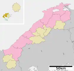 Location of Nishinoshima in Shimane Prefecture