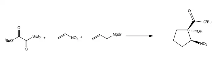 Nitroethylene coupling reaction with a vinyl Grignard and a silyl glyoxalate