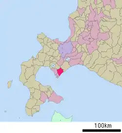 Location of Noboribetsu in Hokkaido (Iburi Subprefecture)