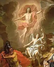 Resurrection by Noël Coypel, 1700, using a hovering depiction of Jesus