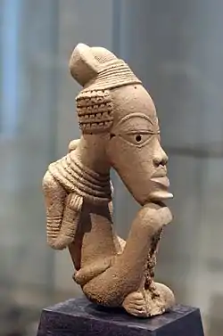 Seated figure; by artists of the Nok culture; 5th century BC-5th century AD; earthenware (central Nigeria); height: 38 cm; Musée du Quai Branly, Paris