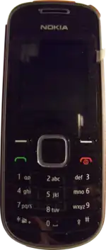 Front fascia of the black-coloured Nokia 1661