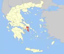 Location of East Attica within Greece