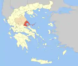 Location of Magnesia Prefecture in Greece