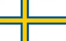 Unofficial flag of Norrland, the northernmost land of Sweden