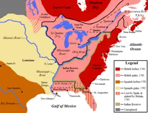 Image 1New borders drawn by the Royal Proclamation of 1763 (from American Revolution)