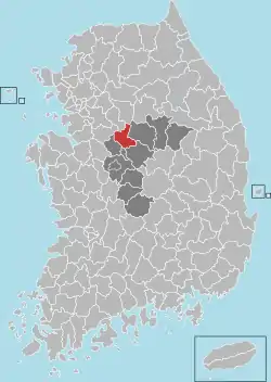 Location in South Korea