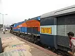 North East Express at Guwahati with Siliguri-based WDP4, Assam