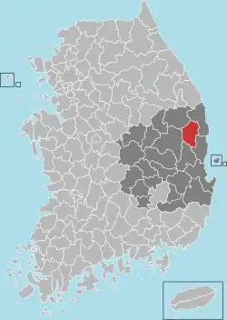 Location in South Korea