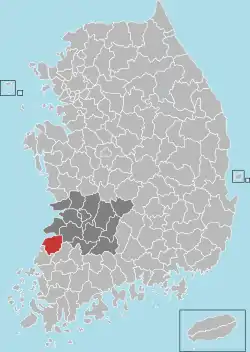 Location in South Korea