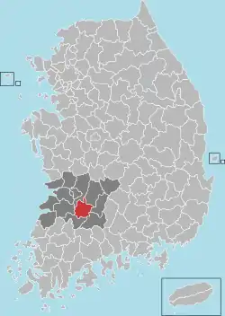 Location in South Korea