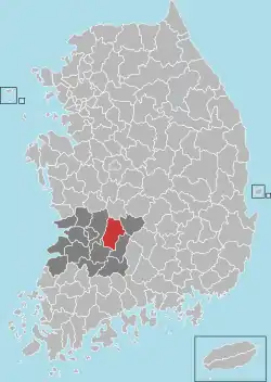 Location in South Korea