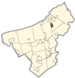 Location of Ackermanville in Northampton County, Pennsylvania