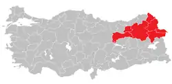 Location of Northeast Anatolia Region