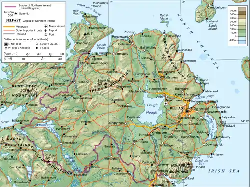 Image 11A relief map of Northern Ireland