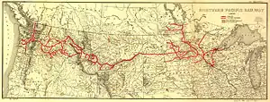 Map of Northern Pacific's route, circa 1900