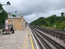 Looking west, with ex-GWR route on the right, and reversing siding visible ahead