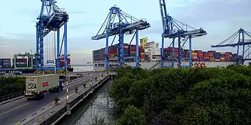 Port Klang in Selangor, the biggest and busiest port in Malaysia.