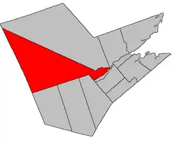 Location within Northumberland County, New Brunswick