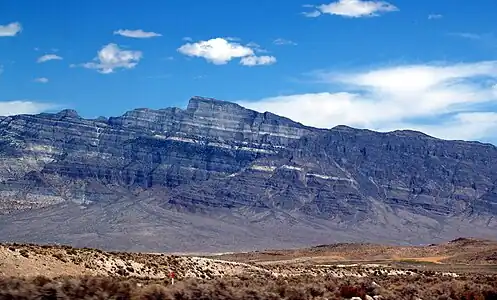 Notch Peak as seen from the southwest on the Tule Valley floor.