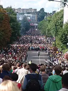 Crowds on Ladbroke Grove during the Notting Hill Carnival