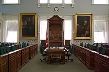 House of Assembly, Joseph Howe (left) and James William Johnston (right), both paintings by Henry Sandham