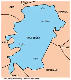 Map of Novi Bečej municipality