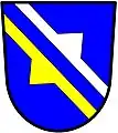 a bend nowy lozengy - Azure, on a bend nowy lozengy, per bend argent and or, a bendlet azure - Gould, England