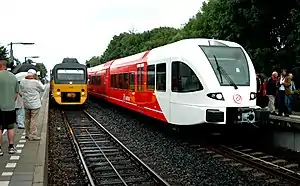 Old and new train at the station