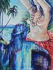 This was an impression Rita Asfour painted of Tahitian life