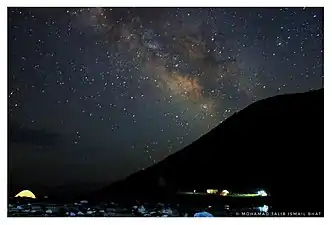 Photograph of Milkyway at Nundkol Lake located in the vicinity of Mt. Harmukh