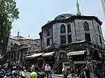 The tomb (left) and library (right), at the northeastern corner of the complex