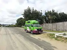 A Jucy Camper Van at the ninety mile beach, New Zealand