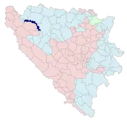 Location of Oštra Luka within Bosnia and Herzegovina