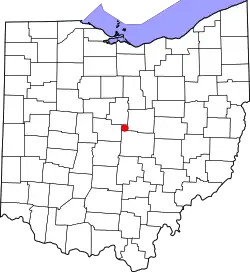 Location of Centerburg, Ohio