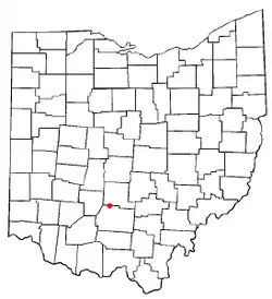 Location of Clarksburg, Ohio