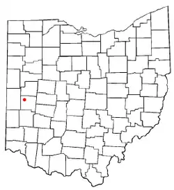 Location of Covington, Ohio