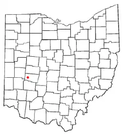 Location of Donnelsville, Ohio