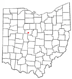 Location of Green Camp, Ohio