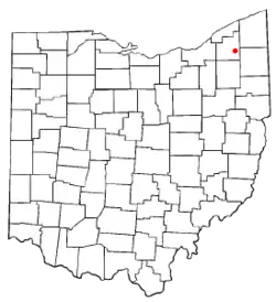 Location of Middlefield, Ohio