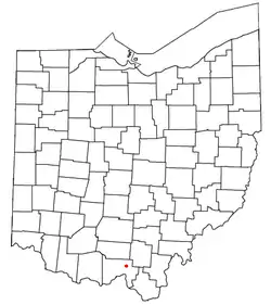 Location of Mule Town, Ohio