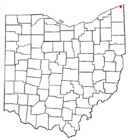 Location of North Kingsville, Ohio