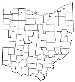 Location of Powell in Ohio