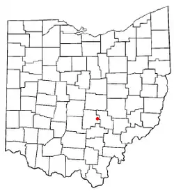 Location of Rushville, Ohio