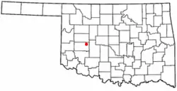 Location of Corn, Oklahoma