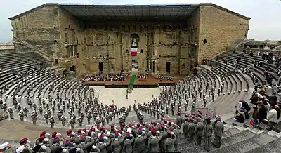 The French Foreign Legion celebrating Camerone Day in the Roman Theatre of Orange