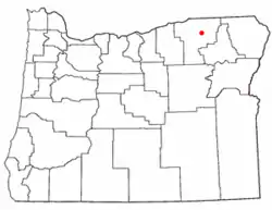 Location of Cayuse, Oregon