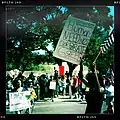 Occupy San Antonio protesters at the Alamo begin march after rallying on October 15, 2011 in solidarity with Occupy Wall Street