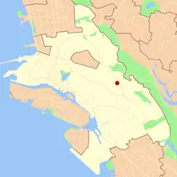 Location of Redwood Heights in Oakland