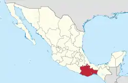 State of Oaxaca within Mexico